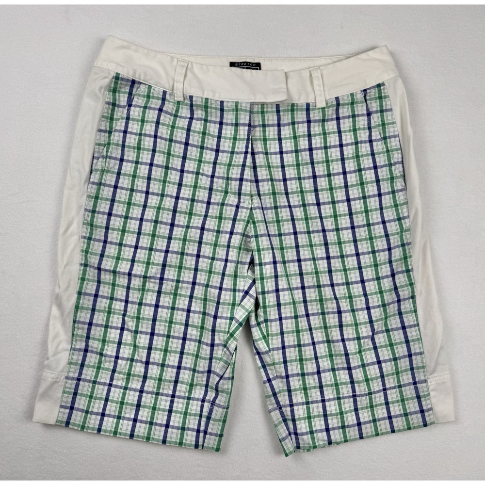 Adidas Golf Shorts Women's Size 10 Plaid Stretch Casual Lightweight